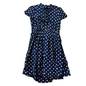 J. Crew Silk Polka Dot Tie Neck Dress